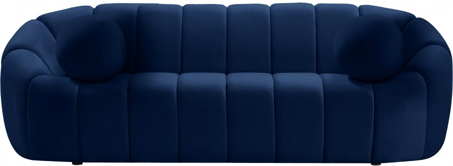 Meridian Furniture - Elijah Velvet Sofa in Navy - 613Navy-S - GreatFurnitureDeal
