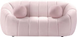 Meridian Furniture - Elijah Velvet Loveseat in Pink - 613Pink-L - GreatFurnitureDeal