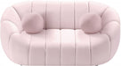 Meridian Furniture - Elijah Velvet Loveseat in Pink - 613Pink-L - GreatFurnitureDeal