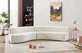 Meridian Furniture - Curl Velvet 2 Piece Sectional in Cream - 624Cream-Sectional - GreatFurnitureDeal