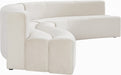 Meridian Furniture - Curl Velvet 2 Piece Sectional in Cream - 624Cream-Sectional - GreatFurnitureDeal