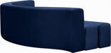 Meridian Furniture - Curl Velvet 2 Piece Sectional in Navy - 624Navy-Sectional - GreatFurnitureDeal