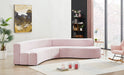 Meridian Furniture - Curl Velvet 2 Piece Sectional in Pink - 624Pink-Sectional - GreatFurnitureDeal