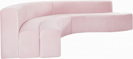 Meridian Furniture - Curl Velvet 2 Piece Sectional in Pink - 624Pink-Sectional - GreatFurnitureDeal