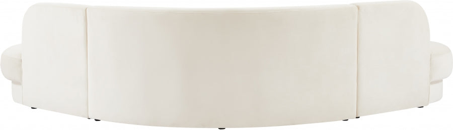 Meridian Furniture - Rosa Velvet 3 Piece Sectional in Cream - 628Cream-Sectional - GreatFurnitureDeal