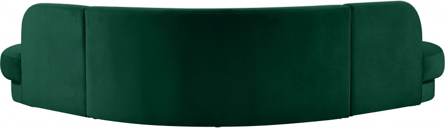 Meridian Furniture - Rosa Velvet 3 Piece Sectional in Green - 628Green-Sectional - GreatFurnitureDeal