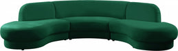 Meridian Furniture - Rosa Velvet 3 Piece Sectional in Green - 628Green-Sectional - GreatFurnitureDeal