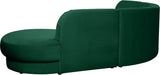 Meridian Furniture - Rosa Velvet 3 Piece Sectional in Green - 628Green-Sectional - GreatFurnitureDeal