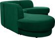 Meridian Furniture - Rosa Velvet 3 Piece Sectional in Green - 628Green-Sectional - GreatFurnitureDeal