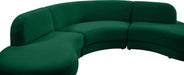 Meridian Furniture - Rosa Velvet 3 Piece Sectional in Green - 628Green-Sectional - GreatFurnitureDeal