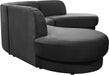 Meridian Furniture - Rosa Velvet 3 Piece Sectional in Grey - 628Grey-Sectional - GreatFurnitureDeal