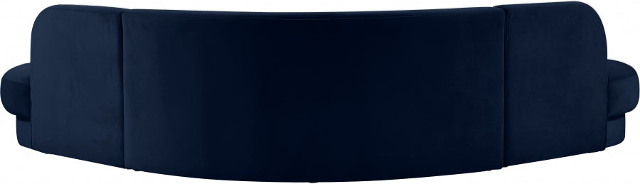 Meridian Furniture - Rosa Velvet 3 Piece Sectional in Navy - 628Navy-Sectional - GreatFurnitureDeal