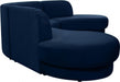 Meridian Furniture - Rosa Velvet 3 Piece Sectional in Navy - 628Navy-Sectional - GreatFurnitureDeal