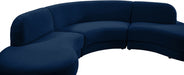 Meridian Furniture - Rosa Velvet 3 Piece Sectional in Navy - 628Navy-Sectional - GreatFurnitureDeal