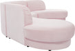 Meridian Furniture - Rosa Velvet 3 Piece Sectional in Pink - 628Pink-Sectional - GreatFurnitureDeal