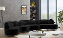 Meridian Furniture - Vivacious Velvet 3 Piece Sectional in Black - 632Black-Sectional - GreatFurnitureDeal