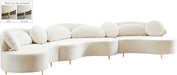 Meridian Furniture - Vivacious Velvet 3 Piece Sectional in Cream - 632Cream-Sectional - GreatFurnitureDeal