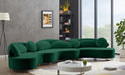 Meridian Furniture - Vivacious Velvet 3 Piece Sectional in Green - 632Green-Sectional - GreatFurnitureDeal