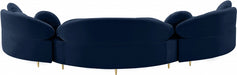 Meridian Furniture - Vivacious Velvet 3 Piece Sectional in Navy - 632Navy-Sectional - GreatFurnitureDeal