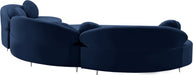 Meridian Furniture - Vivacious Velvet 3 Piece Sectional in Navy - 632Navy-Sectional - GreatFurnitureDeal