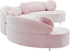 Meridian Furniture - Vivacious Velvet 3 Piece Sectional in Pink - 632Pink-Sectional - GreatFurnitureDeal