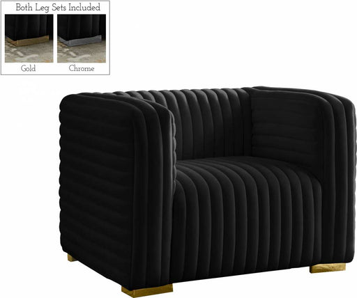 Meridian Furniture - Ravish Velvet Chair in Black - 640Black-C - GreatFurnitureDeal