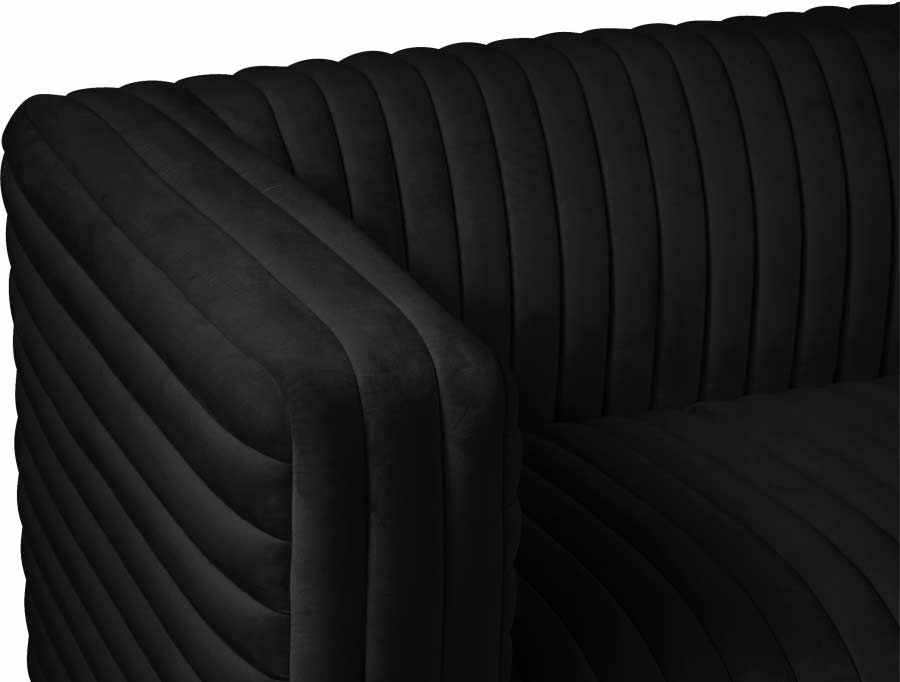 Meridian Furniture - Ravish Velvet Loveseat in Black - 640Black-L - GreatFurnitureDeal