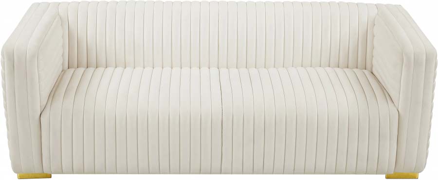 Meridian Furniture - Ravish Velvet Sofa in Cream - 640Cream-S - GreatFurnitureDeal