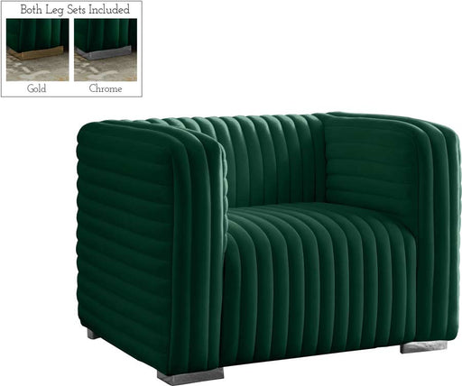 Meridian Furniture - Ravish Velvet Chair in Green - 640Green-C - GreatFurnitureDeal