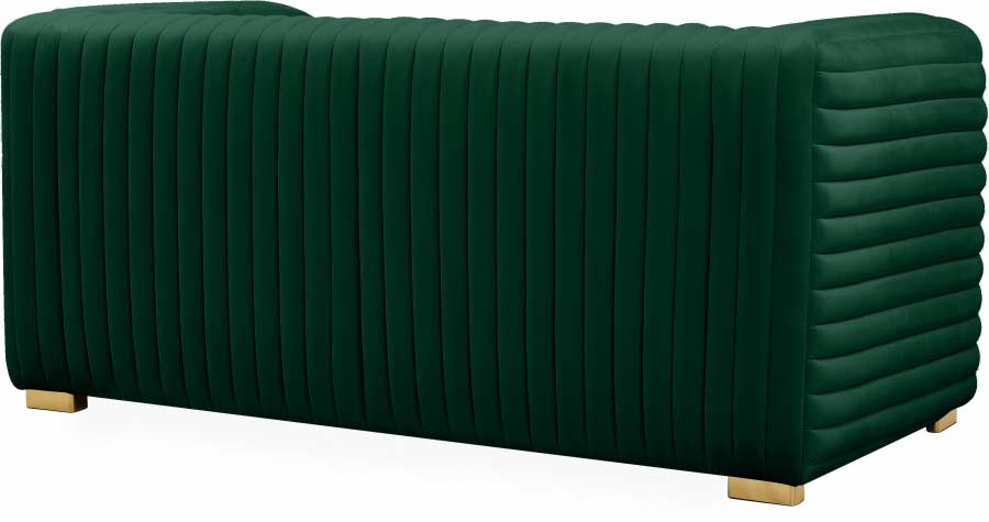 Meridian Furniture - Ravish Velvet Loveseat in Green - 640Green-L - GreatFurnitureDeal