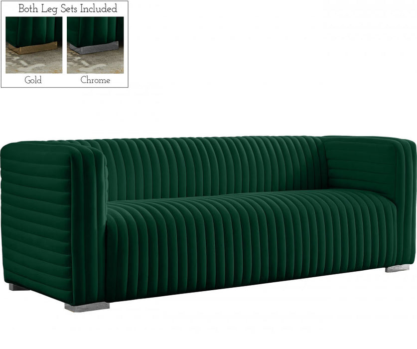 Meridian Furniture - Ravish Velvet Sofa in Green - 640Green-S - GreatFurnitureDeal