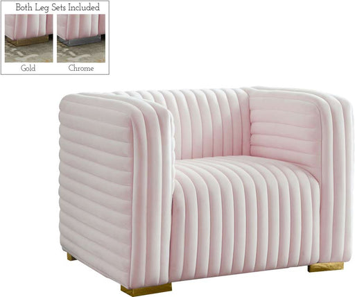 Meridian Furniture - Ravish Velvet Chair in Pink - 640Pink-C - GreatFurnitureDeal