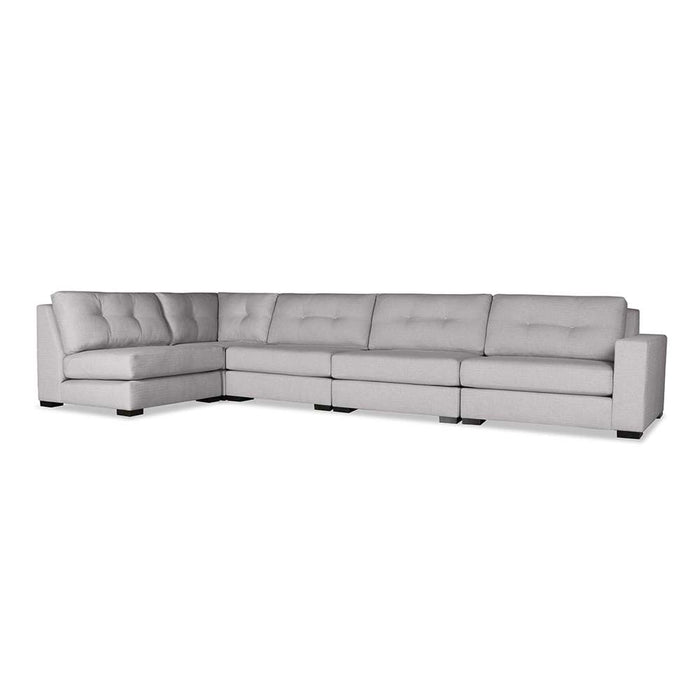 Nativa Interiors - Chester Buttoned Modular L-Shaped Sectional Right Arm Facing 166" Charcoal - SEC-CHST-BTN-DP-UL3-5PC-PF-CHARCOAL - GreatFurnitureDeal
