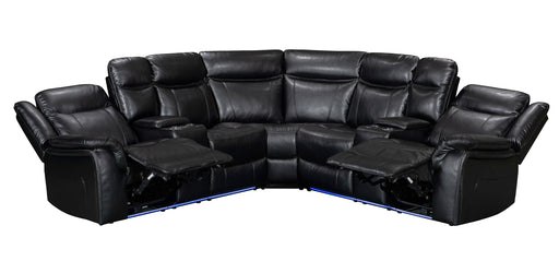 Leather Recliner Corner Sofa with USD Port/LED Light/Bluetooth Speaker/Reading Light On - GreatFurnitureDeal