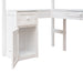 GFD Home - Twin size Loft Bed with Drawers, Cabinet, Shelves and Desk, Wooden Loft Bed with Desk - White(OLD SKU :LT000505AAK) - GreatFurnitureDeal