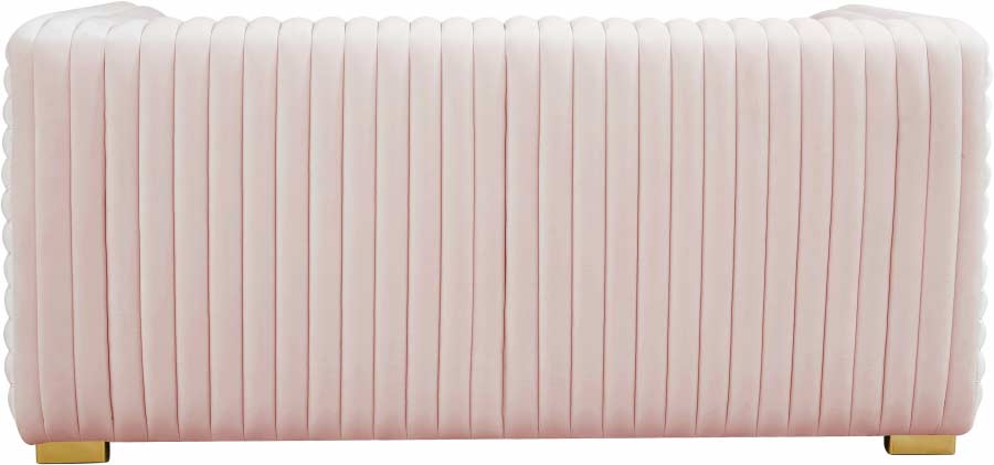 Meridian Furniture - Ravish Velvet Loveseat in Pink - 640Pink-L - GreatFurnitureDeal