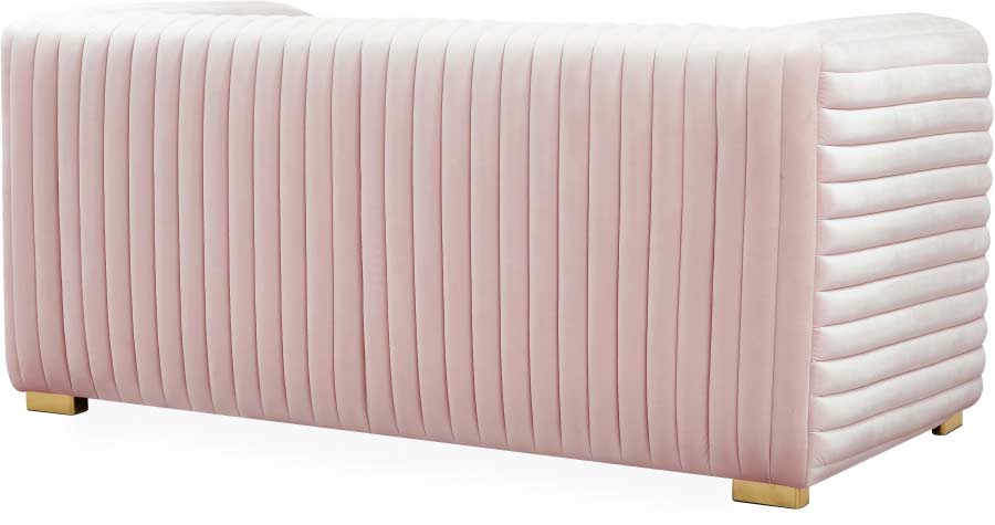 Meridian Furniture - Ravish Velvet Loveseat in Pink - 640Pink-L - GreatFurnitureDeal