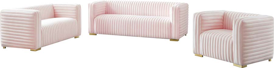 Meridian Furniture - Ravish Velvet Loveseat in Pink - 640Pink-L - GreatFurnitureDeal