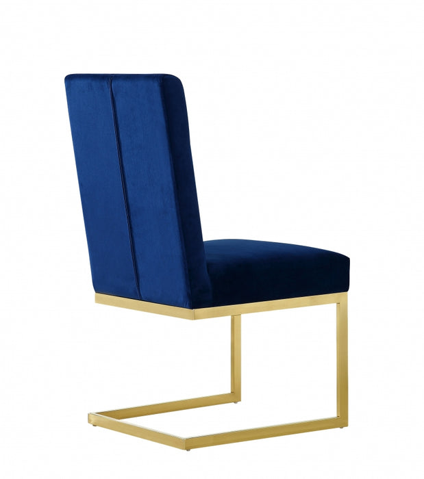 Meridian Furniture - Cameron Velvet Dining Chair in Navy (Set of 2) - 712Navy-C