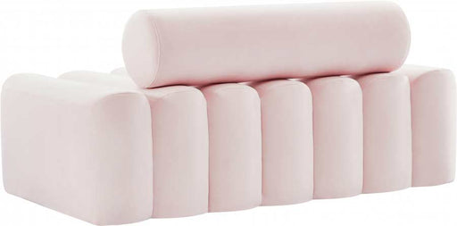 Meridian Furniture - Melody Velvet Loveseat in Pink - 647Pink-L - GreatFurnitureDeal