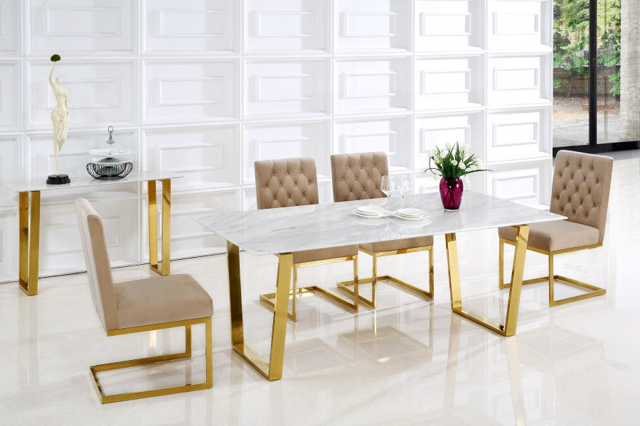 Meridian Furniture - Cameron Velvet Dining Chair in Beige (Set of 2) - 712BE-C - GreatFurnitureDeal