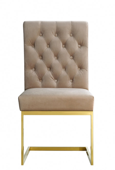 Meridian Furniture - Cameron Velvet Dining Chair in Beige (Set of 2) - 712BE-C