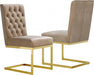 Meridian Furniture - Cameron Velvet Dining Chair in Beige (Set of 2) - 712BE-C - GreatFurnitureDeal