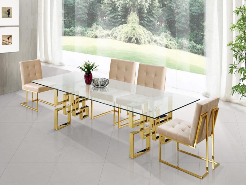 Meridian Furniture - Pierre Gold Dining Table - 714-T - GreatFurnitureDeal