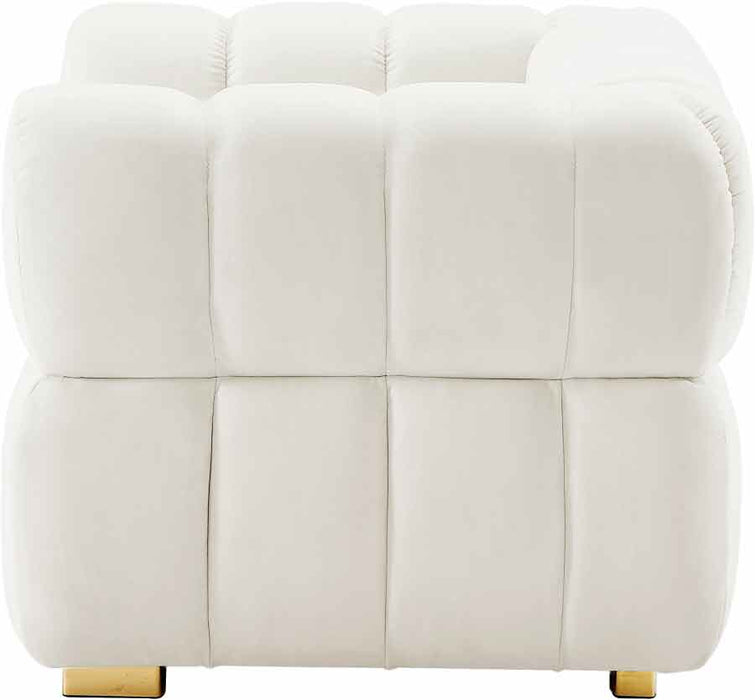 Meridian Furniture - Gwen Velvet Chair in Cream - 670Cream-C - GreatFurnitureDeal