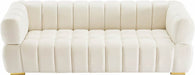 Meridian Furniture - Gwen Velvet Sofa in Cream - 670Cream-S - GreatFurnitureDeal