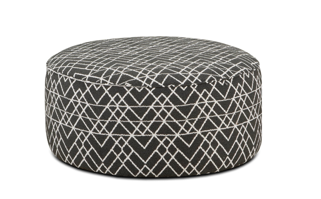 Southern Home Furnishings - Popstitch Shell Cocktail Ottoman in Black - 140 Hyphen Onyx Cocktail Ottoman - GreatFurnitureDeal
