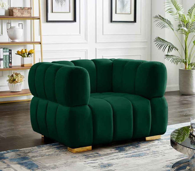 Meridian Furniture - Gwen Velvet Chair in Green - 670Green-C