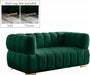 Meridian Furniture - Gwen Velvet Loveseat in Green - 670Green-L - GreatFurnitureDeal