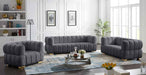 Meridian Furniture - Gwen Velvet Loveseat in Grey - 670Grey-L - GreatFurnitureDeal